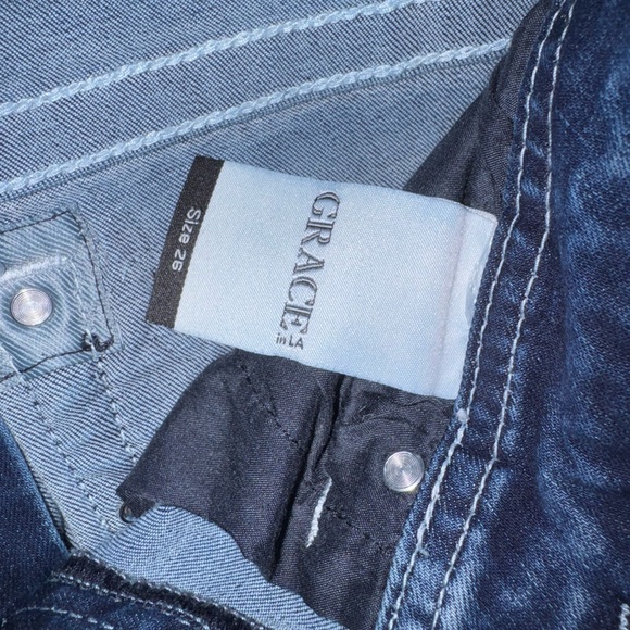 Grace Dark Blue Flare Jeans - Picture 2 of 4